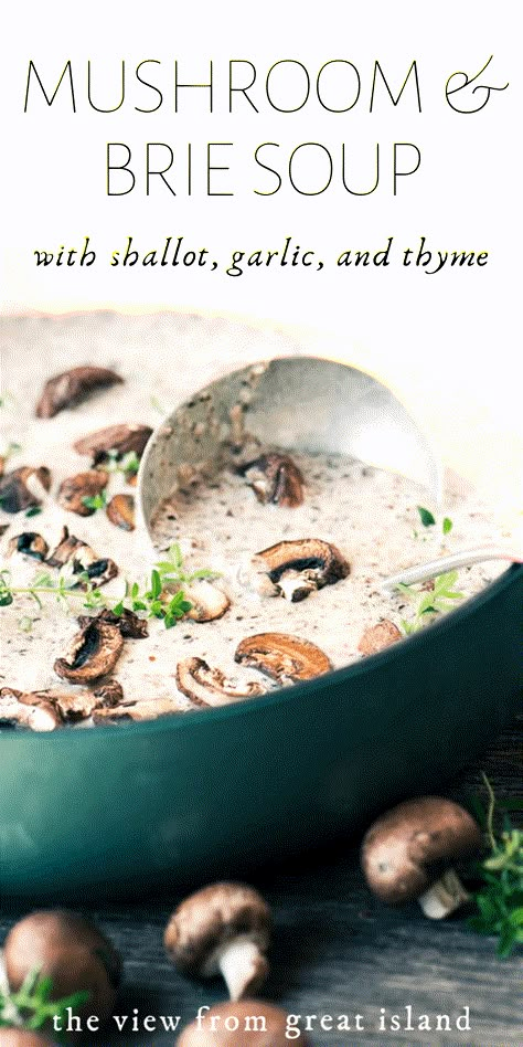 Brie And Mushroom Soup, Brie Mushroom Soup, Mushroom Brie Bisque, Mushroom And Brie Soup, Mushroom Brie Soup, Elegant Soup Recipes, Brie Cheese Sandwich Recipes, Chanterelle Mushroom Soup, Christmas Soup Recipes Holidays