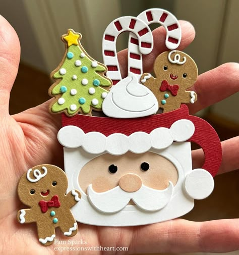 Gingerbread Man Paper Craft, Gingerbread Cards Ideas, Gingerbread Cards Handmade, Gingerbread Christmas Card, Christmas Cards Cricut, Doodle Cuts, Doodlebug Cards, Die Cut Christmas Cards, Gingerbread Cards