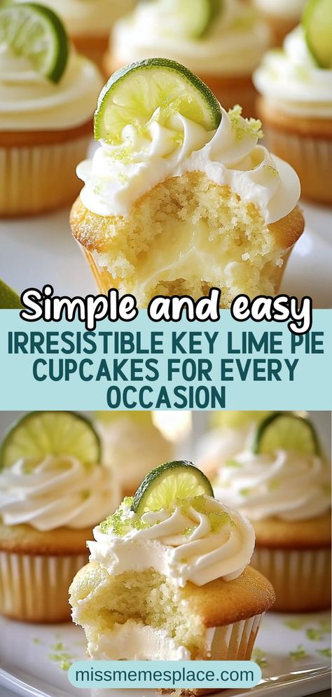 Alligator Dessert, Lime Recipes Dessert Easy, Key Lime Cupcakes From Box Cake, Desserts For A Barbecue, What To Do With Limes, Summer Cupcake Decorating Ideas, Key Lime Dessert Recipes, Key Lime Pie Cupcakes, Lime Dessert Recipes