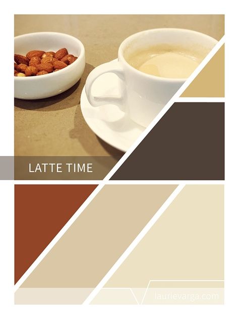 Color Palette: Latte Time | laurievarga.com Latte Color Palette, Color Palette, Tableware, Color