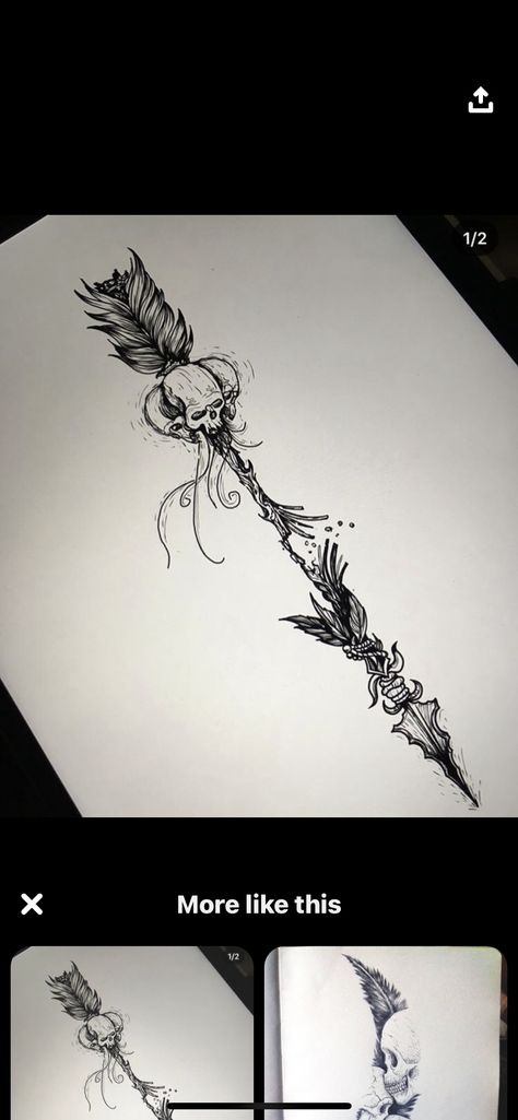 Skull Arrow Tattoo, Skull And Arrow Tattoo, Skull And Feather Tattoo, Skeleton Arrow, Feather Arrow Tattoo, Mens Arrow Tattoo, Arrow Forearm Tattoo, Arrow Compass Tattoo, Filigree Tattoo