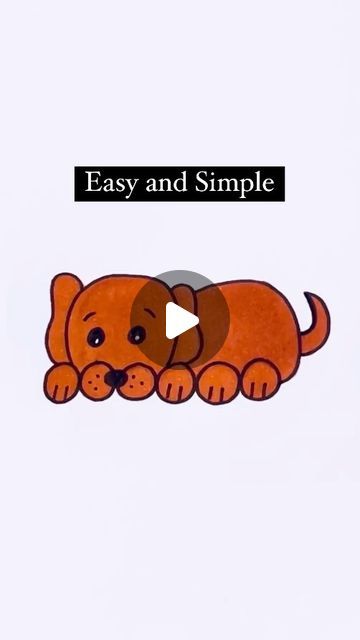 Creative Drawing for kids on Instagram: "Easy Dog Drawing Tutorial #reels #art #draw #drawing #dog #pet #love" Dog Doodles Simple Step By Step, Draw Dog Easy Kids, Easy To Draw Dog, How To Draw Animals For Kids, Drawing Dogs Easy, Easy Dog Drawing Simple, How To Draw A Dog Easy, Draw Dog Easy, How To Draw A Dog