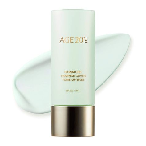 AGE 20's Brightening Green Tone Up Base, 71% Hydrating Essence SPF35 PA++ Korean Makeup Primer (1.35 fl. oz) Luminous Makeup, Bb Cream Foundation, Moisturizing Concealer, Hydrating Essence, Airbrush Foundation, Age 20's, Hydrating Primer, Power Of Makeup, Makeup Spray