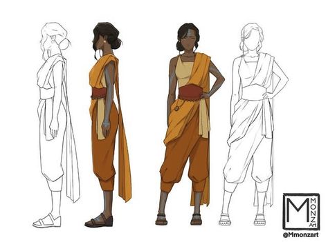 Avatar Airbender Clothes, Air Bender Character Design, Atla Airbender Clothes, Air Nomad Outfit, Air Bender Clothes, Atla Clothes Design, Air Nation Clothes, Avatar The Last Airbender Oc Air Bender, Air Nomad Oc