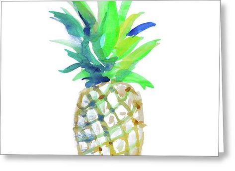 00 Coastal Art Escape The Pineapple Greeting Card William Depaula $5.95 Pineapple Watercolor, Anatomical Drawings, Sketching Watercolor, Watercolor Practice, Hawaii Ocean, Watercolor Pineapple, Watercolor Fruit, Stretched Canvas Wall Art, Yellow Art