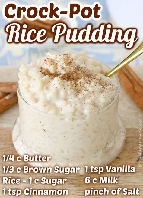 Crock Pot Rice Pudding, Crockpot Rice Pudding, Crock Pot Rice, Crockpot Rice, Best Rice Pudding Recipe, Rice In Crockpot, Breakfast Crockpot, Rice Puddings, Low Calorie Recipe