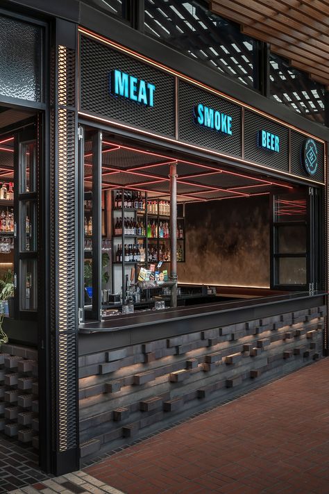 Up In Smoke, Watergardens by Architects EAT | Eat Drink Design Awards Steampunk Bar Design, Consumption Lounge, Beer Pub Design, Bbq Restaurant Design, Brewery Interior Design, Shopfront Design, Brewery Interior, Steampunk Bar, Gastro Pub