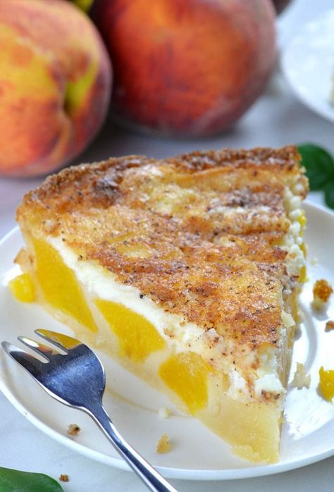 Peaches and Cream Pie Peaches And Cream Pie, Peaches And Cream Dessert, Blackberry Lemon, Heavenly Desserts, Peach Pie Recipes, Peach Desserts, Sweet Bar, Cream Pie Recipes, Peaches And Cream