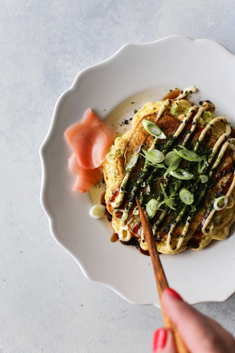 5 Fast & Easy Weeknight Meals — Set the Table Okonomiyaki Recipe, Japanese Potato, Savoury Treats, Ripped Recipes, Potato Pancake, Table Photography, Roasted Fingerling Potatoes, Asian Dinners, Savory Pancakes