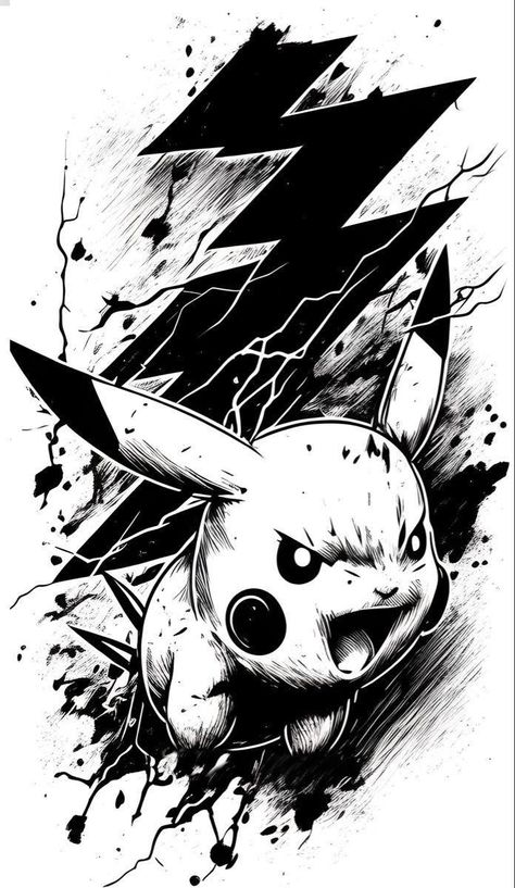 Sketch Pikachu, Pikachu Tattoo Design, Pikachu Tattoo, Pikachu Drawing, Pokemon Sketch, Saved Tattoo, Cool Tattoo, Cartoon Character Tattoos, Pokemon Tattoo