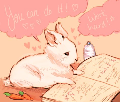 Study Bunny, Inspirational Animal Quotes, Cute Animal Quotes, Arte Do Kawaii, Charmmy Kitty, Bunny Art, Cute Animal Drawings, Animal Quotes, Photo Profil