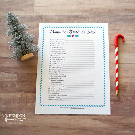 Name that Christmas Carol Printable Game - The Benson Street Game For Christmas, Christmas Carol Game, The Christmas Carol, Amish Friendship Bread, Friendship Bread, Starter Recipes, Bread Starter, Printable Christmas Games, I Love Games