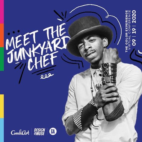 Meet @Thejunkyardchef & @Funkthaworld_! Both of these talented men are apart of our Design and Muse class of 2020. ⁠ Join @ComfiArt and partners, @_gaatlanta, at The Color Experience virtual conference as we honor these artists and all of their hard work. We'll be honoring 10+ artist, there will be art, food interactive workshops, and more!⁠ Turn on post notifications to find out what other artists we'll be honoring at The Color Experience.⁠ Early bird tickets are available now!⁠ Link in bio.⁠ ⁠ Artist Social Media Post, Artist Social Media, Art Food, Class Of 2020, Early Bird, Media Post, Meet The Artist, Hard Work, Social Media Post