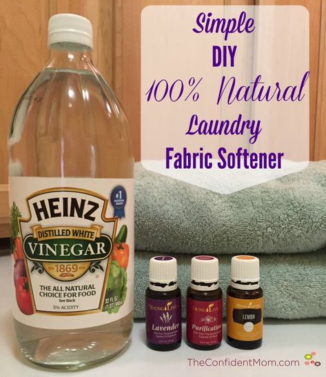 Simple DIY 100% Natural Laundry Fabric Softener Fabric Softener Recipe, Diy Lavanderia, Laundry Fabric Softener, Diy Fabric Softener, Homemade Fabric Softener, Young Living Essential Oils Recipes, Homemade Laundry Detergent, Homemade Laundry, Natural Laundry