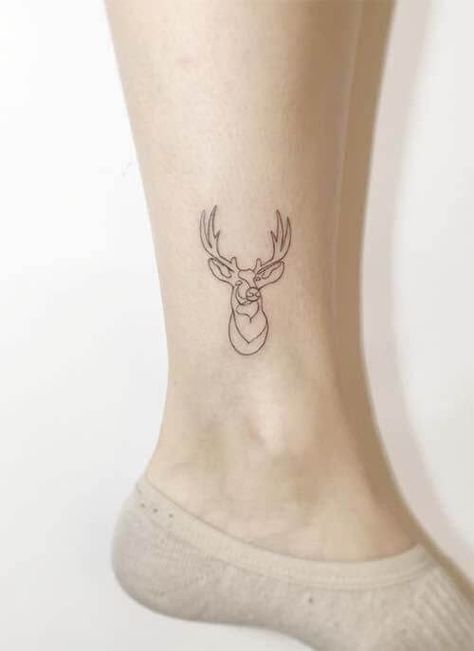 15 Deer Tattoo Designs For Women Cute Ankle Tattoos For Women, Antler Tattoos, Ankle Tattoo Ideas, Deer Tattoo Designs, Small Symbol Tattoos, Cute Ankle Tattoos, Ankle Tattoo Designs, Ankle Tattoos For Women, Ankle Tattoos