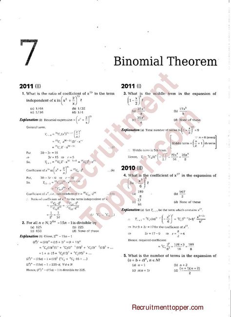 NDA Maths Previous Years Questions with Solutions Binomial Theorem #NDA #NDAMaths #NDAMathsPreviousPapers #NDAMathsPreviousPapersDownload Triangle Inequality Theorem, Math Infographic, Mathematical Induction, Triangle Inequality, Maths Fun, Maths Notes, Binomial Theorem, Probability Worksheets, Solving Quadratic Equations