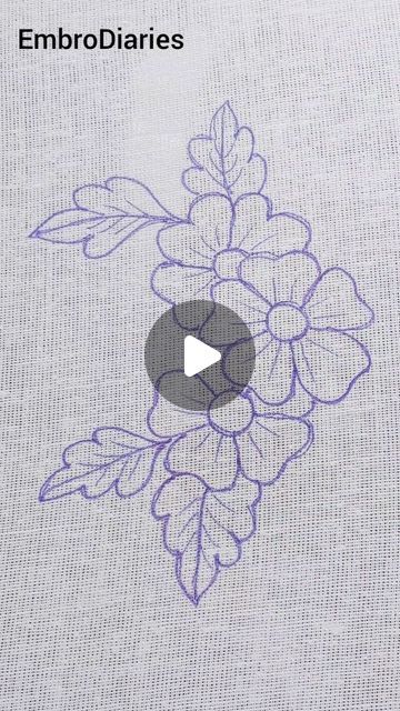 Floral Pattern For Embroidery, Ideas For Embroidery On Clothes, Best Embroidery Designs, Embroidery Drawings Design, Embroidery Floral Designs, Large Flower Embroidery Patterns, Basic Floral Embroidery, Flowers Embroidery, Flower Embroidery