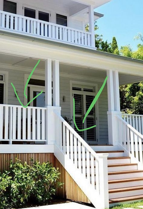 Veranda Balustrade, Porch Balustrade, Balustrade Exterior, White Veranda, Balustrade Ideas, Balcony Balustrade, Front Steps, Granny Flat, Diy Window