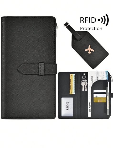 New Arrival Slim Minimalist Long Passport  Holder Luggage Tag Set RFID Blocking Travel Wallet Documents Organizer With Pen Holder Card Slots Cute Passport Cover For Women Men  Creditcard Holder Atm Card Passacavo Porta  Photocard Holder Minimalist Wallet Smart Wallet Airtag Wallet Business Card Black Pink Multicolor     Geometric,Graphic,Letter,Textured Pattern    Luggage & Travel Gear, size features are:Bust: ,Length: ,Sleeve Length: Photocard Holder, Smart Wallet, Atm Card, Documents Organization, Geometric Graphic, Travel Wallet, Minimalist Wallet, Passport Cover, Travel Wallets