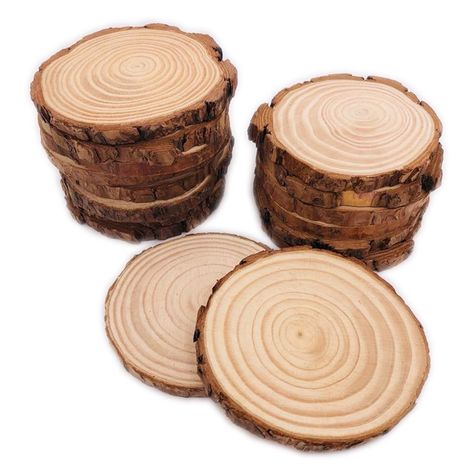 Wood Discs Crafts, Rustic Wood Coasters, Wooden Log Slices, Large Wood Slices, Coasters Diy, Wedding Ornaments, Diy Crafts Christmas, Centerpiece Craft, Wood Bark