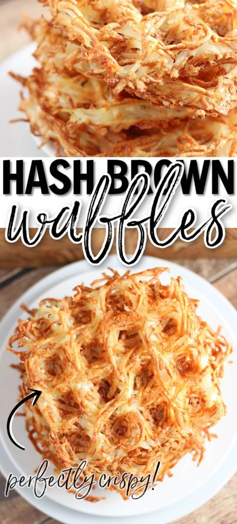 Waffle Maker Hashbrown Recipes, Waffle Iron Hashbrowns Frozen, Waffle Hashbrowns Recipe, Potato Waffles Recipe, Waffle Maker Recipes Breakfast, Waffle Hashbrowns, Easy Fast Breakfast Ideas, Waffle Maker Ideas, Gourmet Waffles