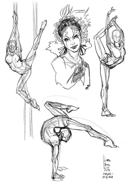 anatomical study and sketches - Circus - | Laura Braga | Flickr Contortionist Poses Drawing, Anatomical Study, Sketches Of People, Human Figure Drawing, Different Poses, Circus Art, Figure Sketching, Sketchbook Pages, Figure Drawing Reference