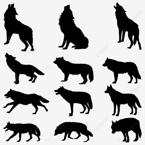 Small Wolf Silhouette Tattoo, Wolf Silhouette Tattoo Design, Silhouette Of Animals, Wolf Shadow Tattoo, Wolf Silhouette Painting, Silhouette Art Stencils, Wolf Silhouette Tattoo, Wolves Silhouette, Werewolf Silhouette