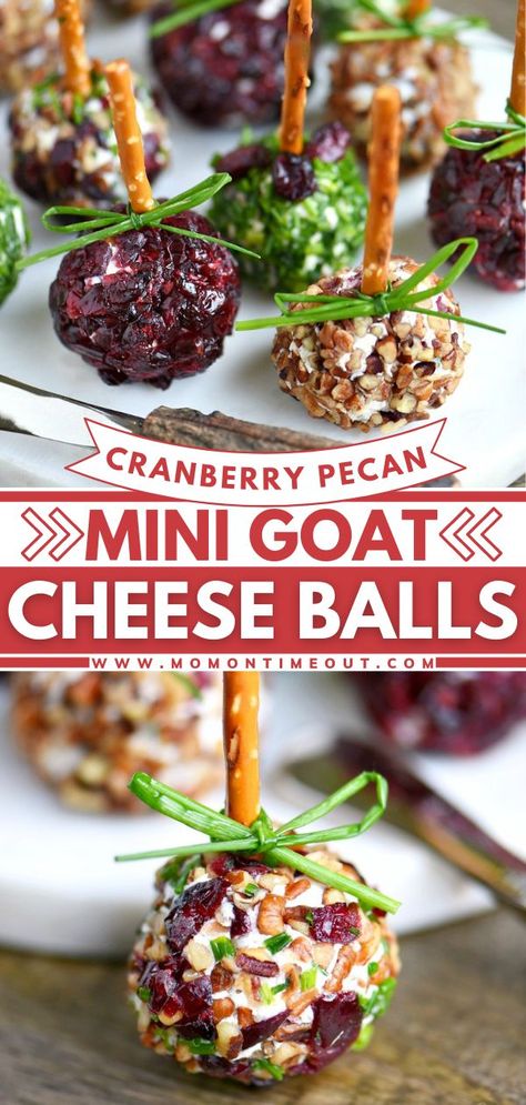 Mini Goat Cheese Balls, Goat Cheese Balls, Thanksgiving Dinner Ideas, Cream Cheese Ball, Mini Goats, Southern Thanksgiving Menu, New Year's Eve Appetizers, Thanksgiving Menu Ideas Side Dishes, Traditional Thanksgiving Menu