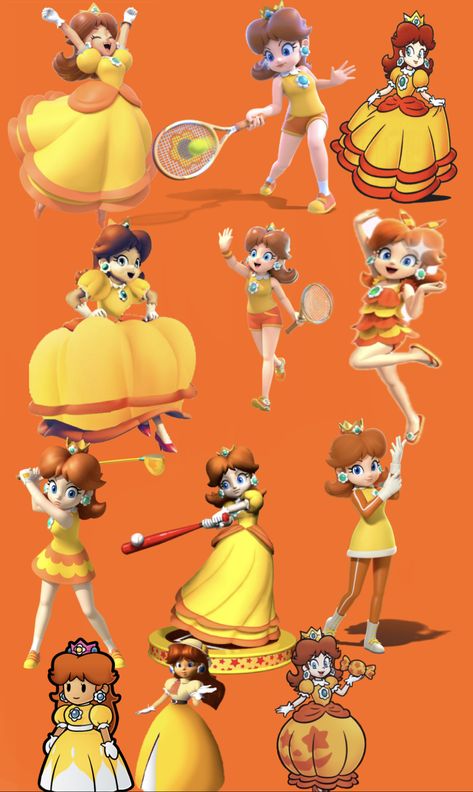 Princess Peach Casual Outfit, Princess Daisy Cosplay Diy, Daisy Cosplay Mario, Nintendo Halloween Costumes, Princess Daisy Outfits, Luigi And Daisy Costume, Princess Daisy Makeup, Super Mario Daisy, Daisy Mario Bros