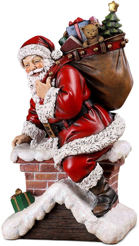 Napco Santa on Chimney Collectible Figurine Christmas Cartoon Characters, Santa Figurines, Christmas Figurines, Christmas Cartoons, Christmas Scenes, Holiday Home Decor, Father Christmas, Vintage Santas, Christmas Projects