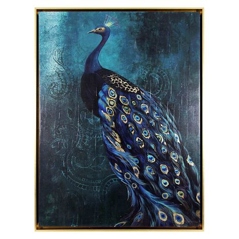 Royal Peacock Framed Canvas Wall Art Peacock Artwork, Royal Peacock, Peacock Canvas, Design Art Nouveau, Peacock Wall Art, Peacock Decor, Peacock Painting, Canvas Painting Ideas, Peacock Art