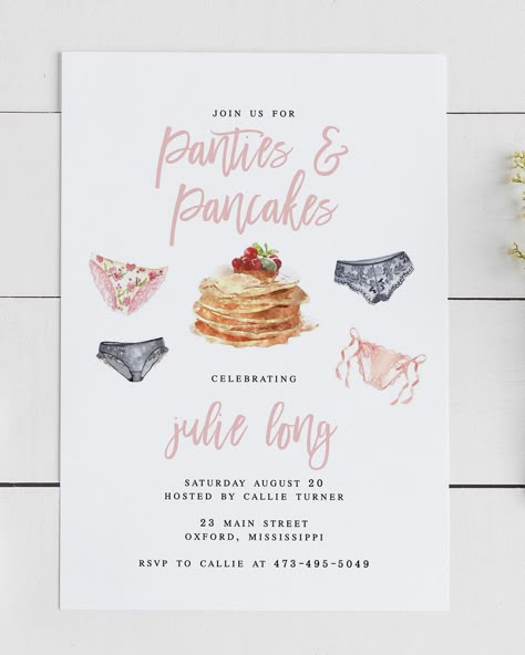 Panty Party Ideas, Lingerie Shower Ideas Classy, Lingerie Bachelorette Party Ideas, Panty Game Bridal Shower, Pancakes And Panties Party, Panties And Pancakes, Panty Party Bachelorette, Lingerie Shower Themes, Classy Lingerie Shower