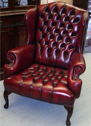 Classical-Ruby-Armchair Red Throne Chair, Red Leather Chair, Wooden Office Chair, Leather Wingback Chair, Good Movie, Leather Wingback, Chair Designs, Leather Furniture, Leather Armchair