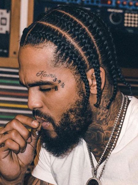 20 Badass Cornrow Hairstyles for Men in 2021 - The Trend Spotter Best Braid Styles For Men, Jim Jones Braids, 4 Braids Men Hairstyle, Mens Protective Styles, Men Plaits Hairstyles, Side Braids Men, 6 Braids Men, Black Men Braids Hairstyles Cornrows, Side Cornrows Men