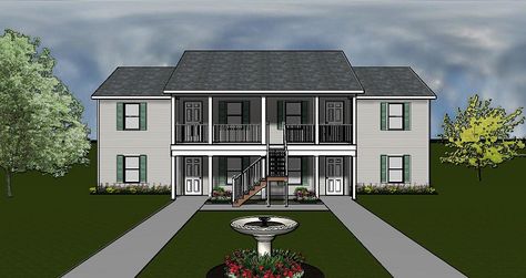 Apartment plan J0124-13-4 | PlanSource, Inc 4plex Apartment Plans, Four Plex Floor Plans, 3 Unit Apartment Building Plans, 5 Unit Apartment Building Plans, 4 Plex House Plans 2 Story, 8 Unit Apartment Building Plans, Small Apartment Complex Plans, 8 Apartments Building Plan, Small Apartment Complex