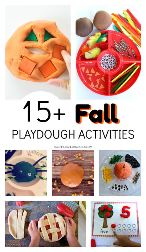 Add some sensory and fine motor fun with this fun collection of fall playdough ideas. A great addition for your toddler and preschool fall theme! November Playdough Ideas, Fall Playdough Tray, Fall Playdough Activities, Fall Playdoh Activities, Dough Activities For Kids, Invitation Play, October Homeschool, Fall Playdough, Play Dough Activities