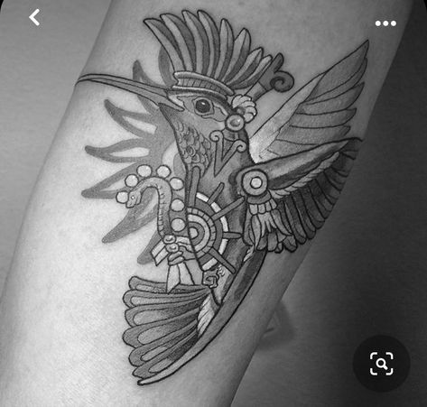 Mayan Hummingbird Tattoo, Aztec Hummingbird Art, Mexican Sleeve Tattoo For Women, Aztec Traditional Tattoo, Zapotec Tattoo, Yaqui Indian Tattoo, Purepecha Tattoo, Aztec Tattoo Designs For Women Beautiful, Aztec Hummingbird Tattoo