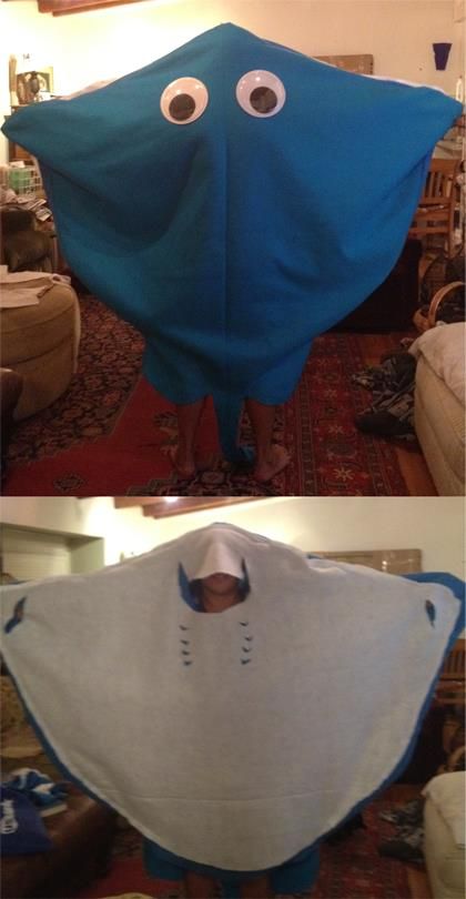 My VERY realistic stingray costume. - Imgur Stingray Costume, Diy Fish Costume, Ray Costume, Simple Costumes, Sea Creature Costume, Under The Sea Costumes, Finding Nemo Costume, Nemo Costume, Sea Costume