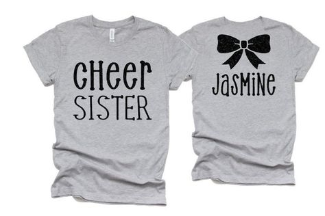 Cheer Sister Shirts Ideas, Cute Cheer Shirts, Short Sleeve T-shirt For Summer Cheerleading, Alumi Cheer Shirts, Glitter Sublimqtion Cheer Shirts, Short Sleeve Cheerleading T-shirt With Screen Print, Drumline Shirts, Cheer Shorts, Band Mom Shirts