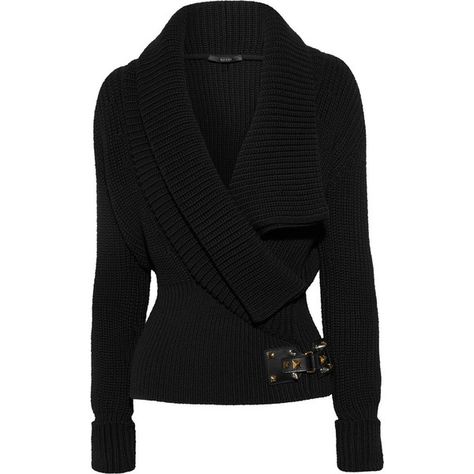 Gucci Wrap-effect wool sweater ($1,595) ❤ liked on Polyvore featuring tops, jackets, sweaters, outerwear, cardigans, women, v-neck tops, v neck wrap top, wrap top y gucci tops Gucci Black Winter Tops, Black Wrap Sweater, Black Fitted Designer Sweater, Black Luxury Designer Sweater, Black Fitted Luxury Sweater, Luxury Gucci V-neck Sweater, Gucci Sweater, Gucci Top, Fashion Fits