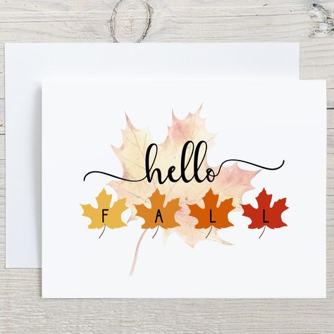 Colorful watercolor Autumn leaves are featured on this note card set. A versatile card set that can be used as greeting cards and thank you cards, in addition to newsy note cards!   Share heartfelt sentiments, express gratitude, and make every occasion memorable, one handwritten note at a time. This note card set is perfect for gifting as well, for so many different occasions. It's unique, it's thoughtful, it's memorable, it's sure to delight, and will be used long after the special occasion has Autumn Card Ideas, September Cards, Watercolor Fall Leaves, Watercolor Autumn Leaves, Gratitude Cards, Fall Art Projects, Cards Watercolor, Handmade Thank You Cards, Creative Card