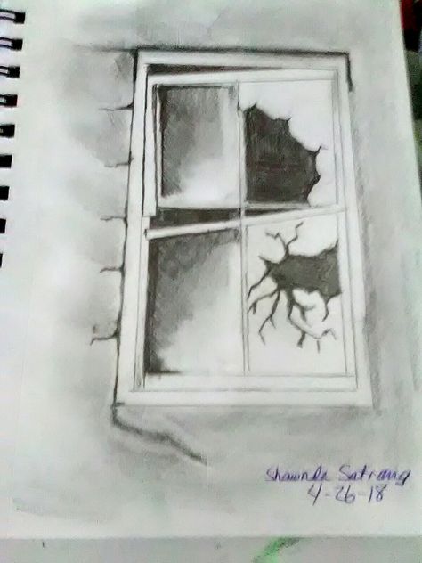 Bay Window Drawing, Window Sketch, Fireplace Drawing, Sketchbook Challenge, School Drawing, Window Drawing, Drawing Help, Pencil Sketching, Paint App