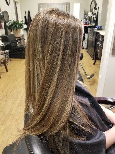 Light Brown Hair And Highlights, Balayage Hair On Dark Blonde Hair, Blond Highlights On Brunette Hair, Highlights With Straight Hair, Blonde Higlits On Brown Hair, Light Brown Hair With Blonde Highlights Medium Length Straight, Cute Haircolor Ideas Brown, Highlits Hair Blonde, Higlits Hair