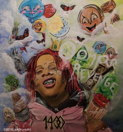 Trippie Red, Rap Album Covers, Album Artwork Cover Art, Anime Rapper, Iphone Wallpaper Classy, Rapper Art, Bedroom Wall Collage, Black Artwork, Photo Wall Collage