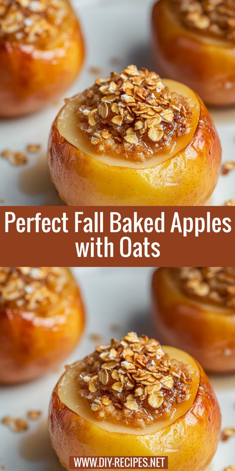 These baked apples filled with oats and cinnamon make the perfect fall dessert! Soft, warm, and bursting with sweet flavors. Baked Cinnamon Apples With Oats, Dry Apples In Oven, Whole Apples Baked, Baked Honeycrisp Apples, Microwave Baked Apples Easy Recipes, Baked Apples With Honey, Stuffed Baked Apples Recipe Oven, Apple And Oats Dessert, Best Baked Apples Recipe