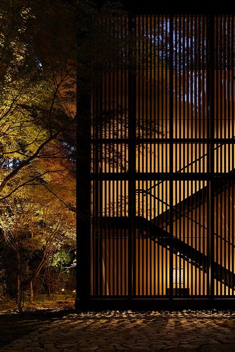 Kerry Hill Architecture, Japanese Modern Architecture, Kyoto Architecture, Japanese Facade, Aman Kyoto, Villa Lighting, Kerry Hill Architects, Kerry Hill, Modern Japanese Architecture