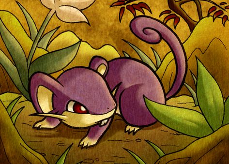 :Year of the Rat: Rattata by endless-whispers Rattata Pokemon, Pokemon First Generation, Chinese Style Painting, Pokemon Silver, Welcome Images, Pokemon Painting, Wild Pokemon, Pokemon Pocket, Pokemon Pins