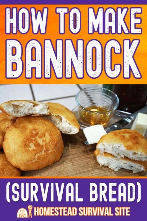 Bannock is a classic and easy-to-make bread without all sorts of delicious variations. Here is a simple bannock recipe you'll love. Essen, Frugal Baking, Survival Bread, Emergency Bread, How To Make Bannock, Bannock Recipe, Bannock Bread, Fried Bread Recipe, Emergency Preparedness Food