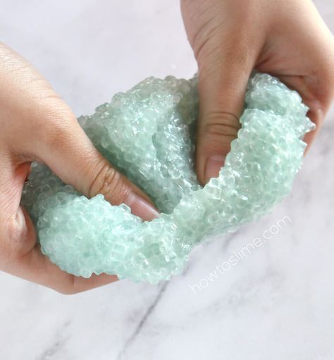 How To Make Crunchy Slushie Slime Recipe | How to Slime Crunchy Slime Recipe, Slime Recipe Videos, Kindergarten Science Experiments, Slime Theme, Arts And Crafts For Kids Toddlers, Types Of Slime, Crunchy Slime, Making Fluffy Slime, Pretty Slime