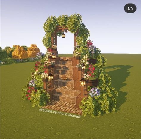 Beehive Build Minecraft, Minecraft Stair Ideas Outside, Staircase Minecraft Interior, Minecraft Woodland Cottage, Minecraft Rock Design, Minecraft Staircase Design Outside, Cute Minecraft Stairs, Mc Staircase, Minecraft Hillside House Ideas